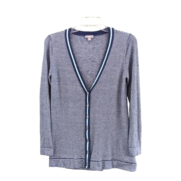 J. JILL  Women's Wool Blend Striped Button Cardigan. Size Extra Small - Picture 1 of 4